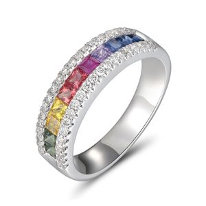 Preview image of 18CT WHITE GOLD FANCY SAPPHIRES .86 & DIAMOND .36 RING 