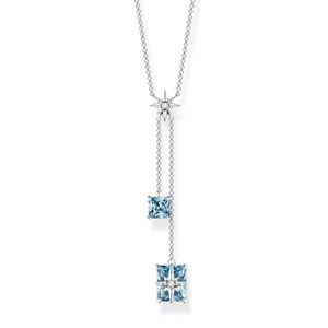 Preview image of Thomas Sabo Double Blue Stones With Star Silver Y-Necklace