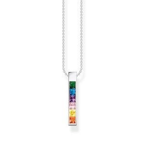 Preview image of Thomas Sabo Rainbow Stones Silver Bar Necklace