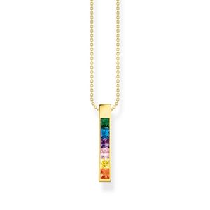 Preview image of Thomas Sabo Rainbow Stones Gold Bar Necklace