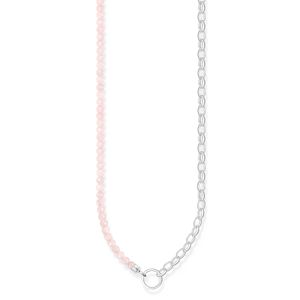 Preview image of Thomas Sabo Rose Quartz Bead Silver Charm Necklace 