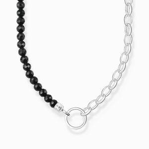 Thomas Sabo Onyx Bead Silver Charm Necklace 