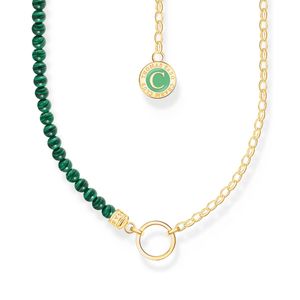Preview image of Thomas Sabo Charmista Green Beads Gold Plated Necklace
