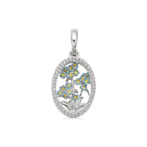 Preview image of Links of London Sterling Silver, White Topaz & Enamel Forget-me-not Charm