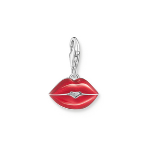 Preview image of Thomas Sabo Red Enamel Lips Silver Charm 
