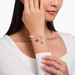 Preview image of Thomas Sabo Red Enamel Lips Silver Charm 