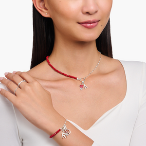 Preview image of Thomas Sabo Red Lollipop Heart Silver Charm 