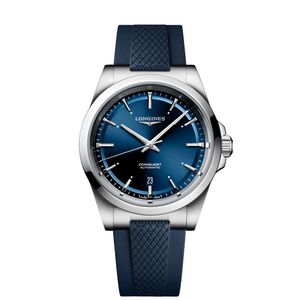 Preview image of Longines Conquest 41mm Steel Blue Automatic Rubber Strap Watch