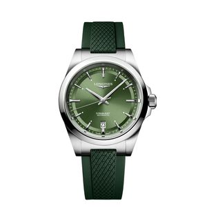 Preview image of Longines Conquest 38mm Steel Green Automatic Rubber Strap Watch