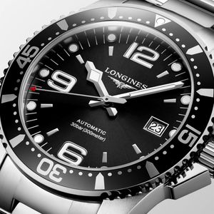 Longines HydroConquest 41mm Steel Black Automatic Bracelet Watch