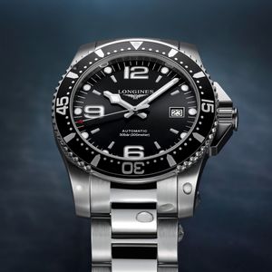 Longines HydroConquest 41mm Steel Black Automatic Bracelet Watch