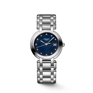 Preview image of Longines PrimaLuna 30mm Steel Blue Mother of Pearl Diamond Quartz Bracelet Watch