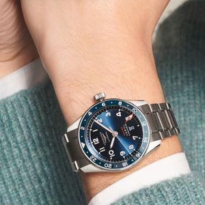 Preview image of Longines Spirit Zulu Time 42mm Steel Blue Automatic Bracelet Watch