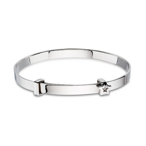 Preview image of Little Star Inez Diamond Star Silver Baby Bangle