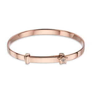 Little Star Gracie Diamond Rose Gold Baby Bangle 