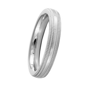 Preview image of Platinum 3mm Double Row Beaded Edge Ladies Wedding Ring