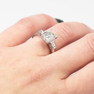 'Miracle on 34th Street' Platinum 1.98ct Emerald Cut Diamond Shoulder Set Solitaire