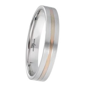 Preview image of 9ct White and Rose Gold 3mm Two Tone Ladies Wedding Ring