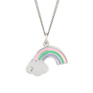 Preview image of D for Diamond Multicolour Enamel Rainbow Silver Pendant