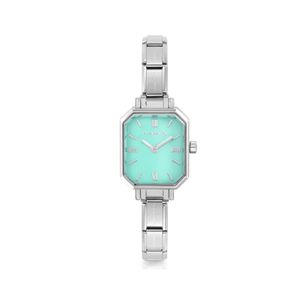 Preview image of Nominations Composable Paris Rectangular 2.3mm Turquoise Steel Quartz Watch 