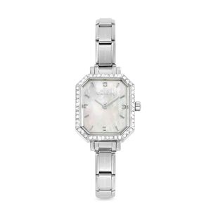 Preview image of Nominations Composable Paris Rectangular 2.3mm Mother of Pearl Zirconia Steel Quartz Watch 