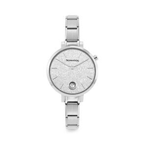 Preview image of Nominations Composable Paris 31mm Silver Glitter Zirconia Steel Quartz Watch 