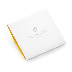 Nomination Composable Classic Link Black & Silver Glitter Paw Print In Bonded Yellow Gold