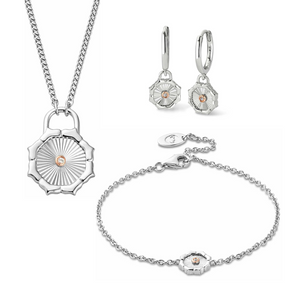 Preview image of Clogau Nos Da White Topaz Silver Necklace, Earrings & Bracelet Gift Set 