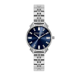 Preview image of Olivia Burton Art Deco 30mm Midi Navy Stone Set Bracelet Watch 