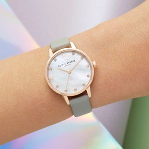 Olivia Burton Demi 30mm Mother of Pearl Dial Grey & Rose Gold Watch