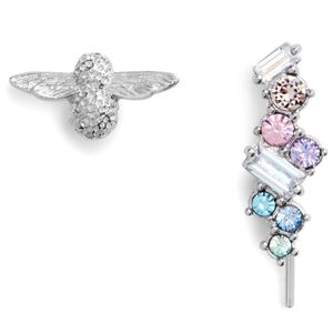 Preview image of Olivia Burton Silver Rainbow Bee Crawler & Stud