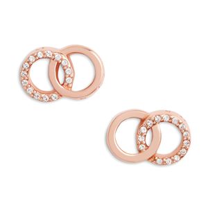 Preview image of Olivia Burton Bejewelled Interlink Rose Gold Earrings 