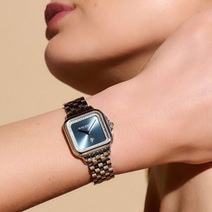 Olivia Burton Grosvenor 28mm Blue & Silver Stone Set Quartz Bracelet Watch
