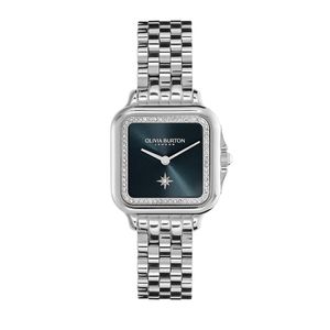 Preview image of Olivia Burton Grosvenor 28mm Blue & Silver Stone Set Quartz Bracelet Watch