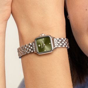 Preview image of Olivia Burton Mini Grosvenor 20mm Sage Green & Silver Bracelet Watch