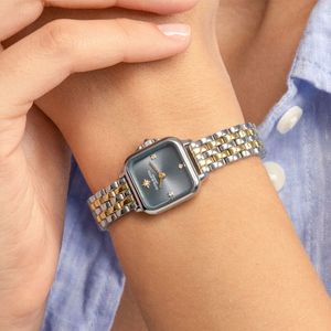 Preview image of Olivia Burton Mini Grosvenor 20mm Chalk Blue & Two Tone Bracelet Watch