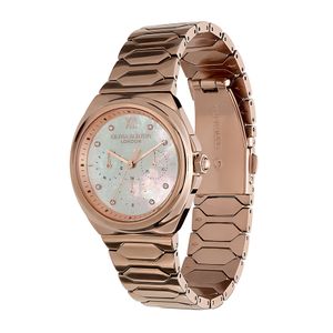 Olivia Burton Lustre 36mm Multi-Function White & Rose Gold Bracelet Watch