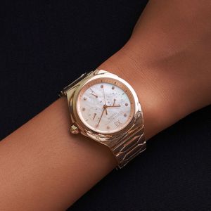 Olivia Burton Lustre 36mm Multi-Function White & Rose Gold Bracelet Watch