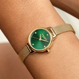 Preview image of Olivia Burton Classic Mini 23mm Forest Green & Gold Mesh Bracelet Watch