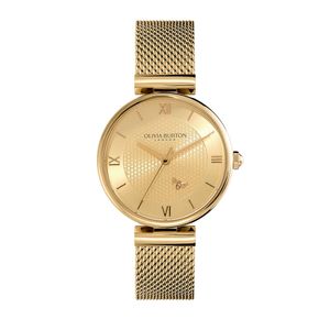 Preview image of Olivia Burton Minima Bee 36mm Gold Quartz Mesh Bracelet Watch