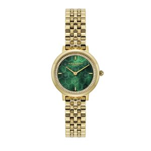 Preview image of Olivia Burton Signature Honeycomb Ultra Slim 28mm Forest Green & Gold Bracelet Watch