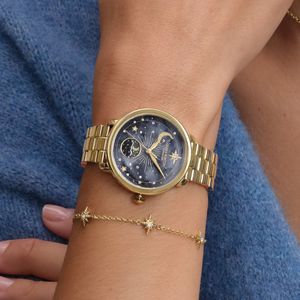 Preview image of Olivia Burton Moon Phase 34mm Black & Gold Quartz Bracelet Watch