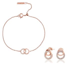 Preview image of Olivia Burton Interlink Rose Gold Plated Bracelet & Earrings Gift Set 