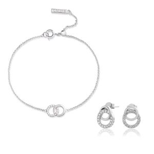Preview image of Olivia Burton Interlink Silver Bracelet & Earrings Gift Set 