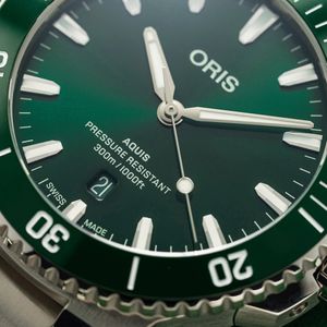 Oris Aquis Date Green 43.5mm Steel Bracelet Watch