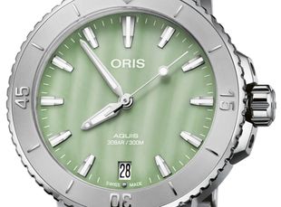Oris Aquis Date 36mm Mother Of Pearl Green Dial Automatic Bracelet Watch