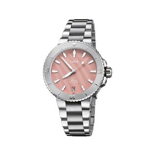 Preview image of Oris Aquis Date 36mm Mother Of Pearl Pink Dial Automatic Bracelet Watch