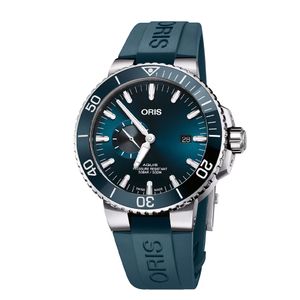 Preview image of Oris Aquis Small Second Date 45.5mm Blue Steel Automatic Rubber Strap Watch