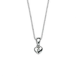 Preview image of D for Diamond Heart Silver Pendant