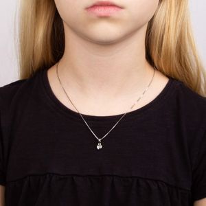 D for Diamond Heart Silver Pendant